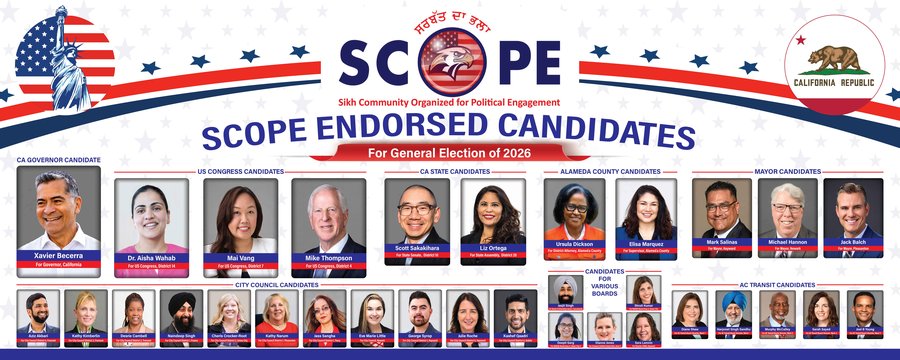 SCOPE's 2026 endorsed candidates poster